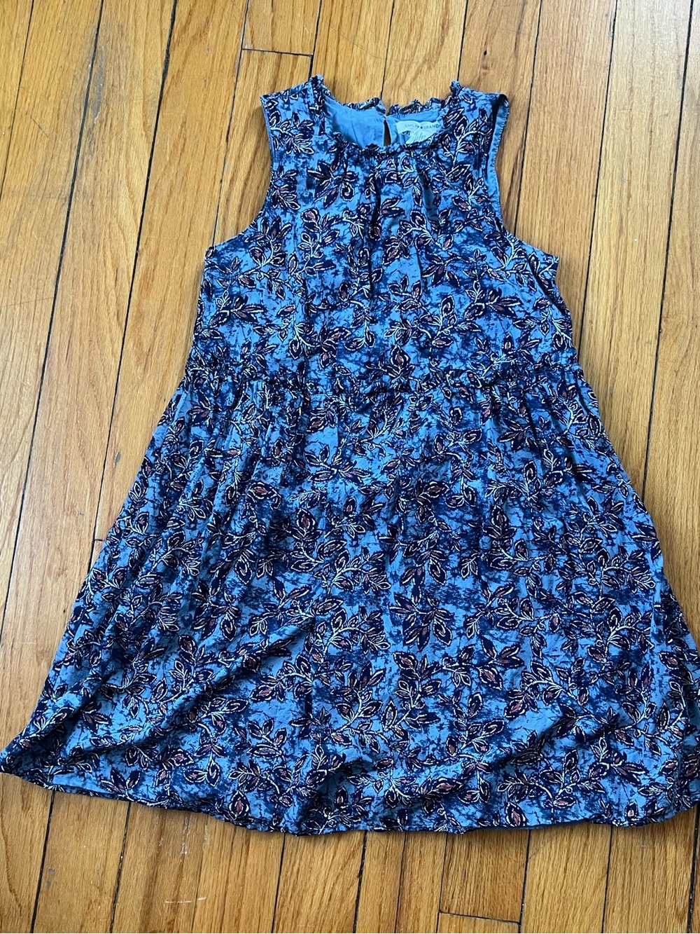 Lucky Brand Blue Floral Print Sleeveless Dress